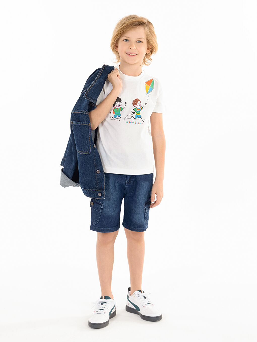 Boys Erkek Çocuk Tişört 3-7 Yaş Beyaz-3