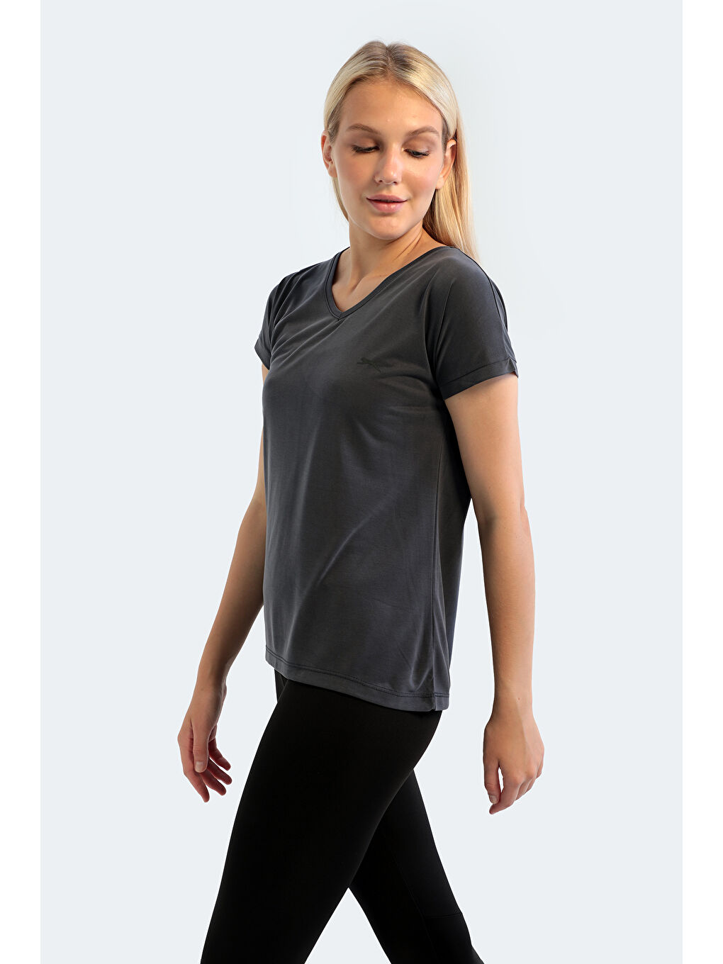 SLAZENGER PLAY Kadın Tişört Koyu Gri - 4