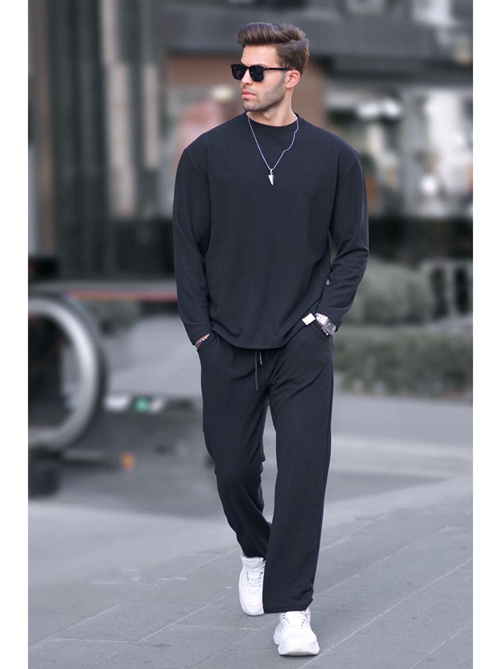 Siyah Basic Regular Fit Erkek Eşofman Takımı 5927