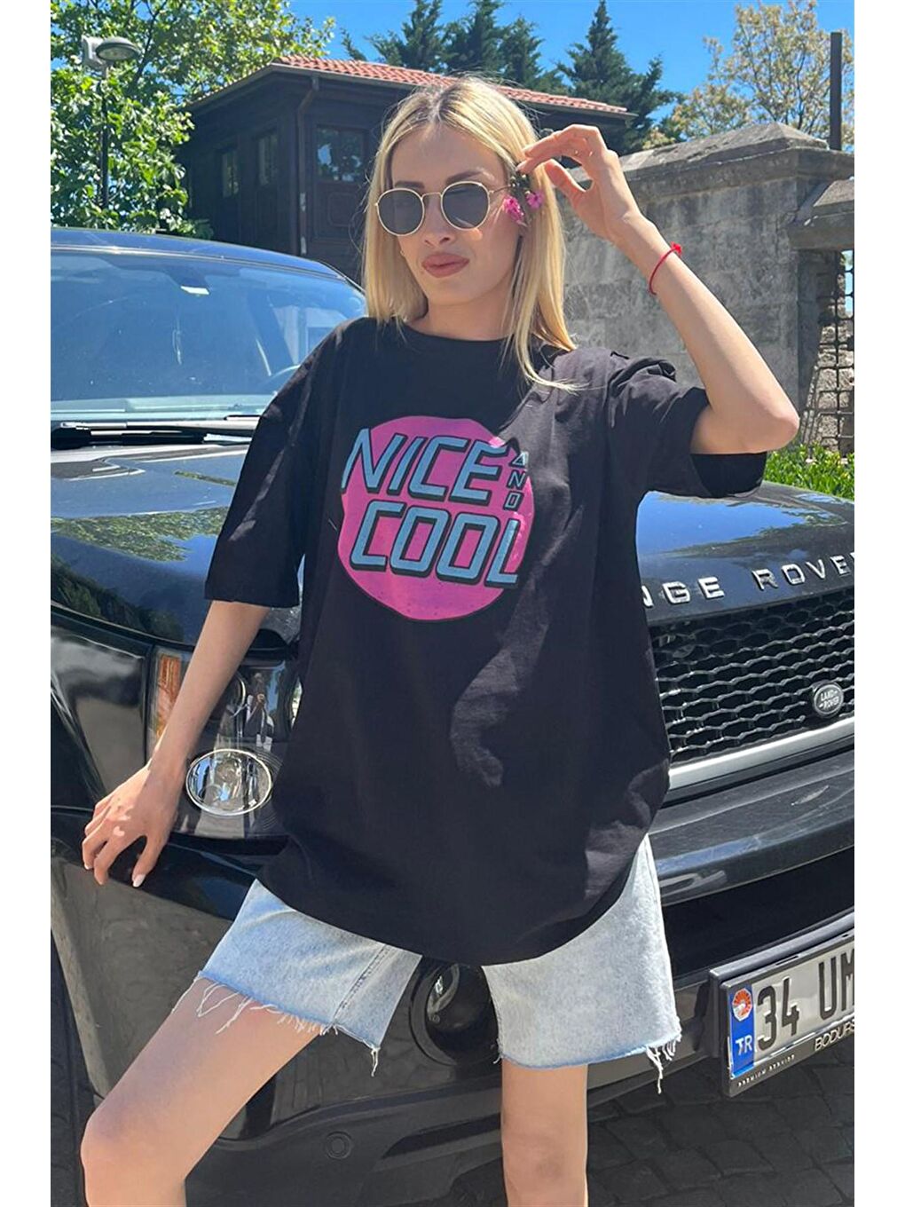 Siyah Baskılı Tişört Mg1149-1