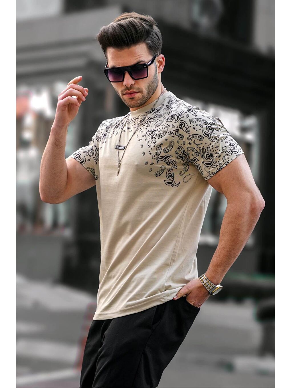 Erkek Bej Tişört 5354