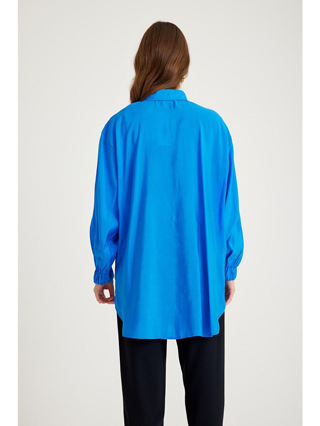 Kolu Lastikli Tunik Mavi Gömlek-5