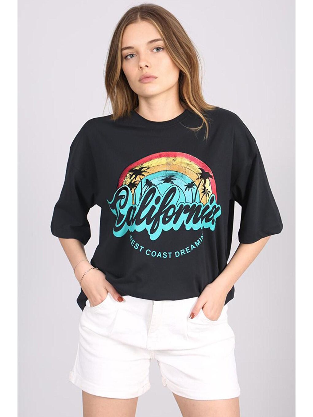 Siyah Baskılı Tişört Mg1080