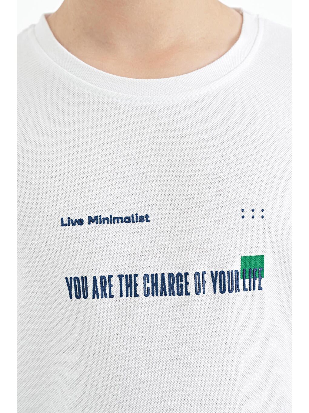 TOMMYLIFE Beyaz Baskı Detaylı O Yaka Standart Kalıp Erkek  Çocuk T-Shirt - 11117 - 1