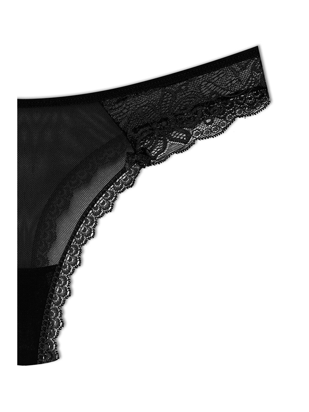 Siyah Tül Dantel Tanga Kadın Külot-2