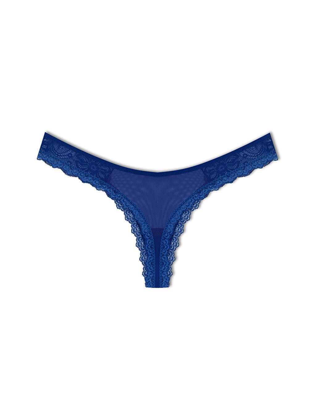 Mavi Tül Dantel Tanga Kadın Külot-1