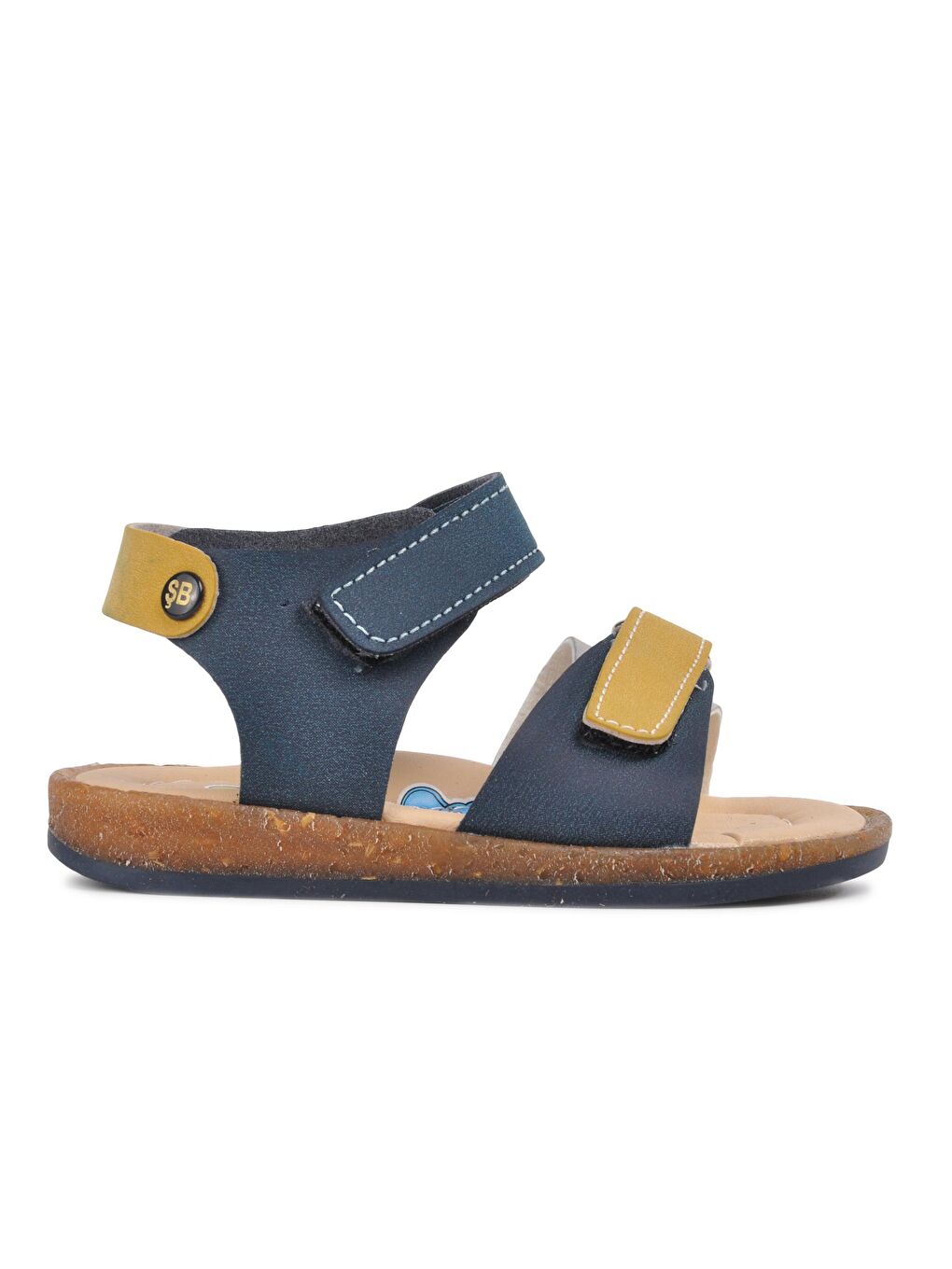 210109 Lacivert-Bej-Hardal Erkek Çocuk Sandalet