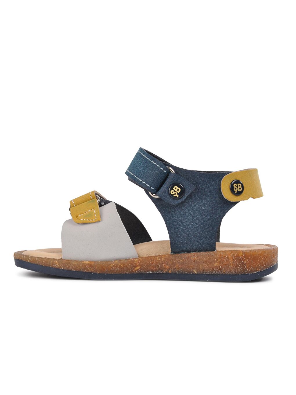 210109 Lacivert-Bej-Hardal Erkek Çocuk Sandalet-1