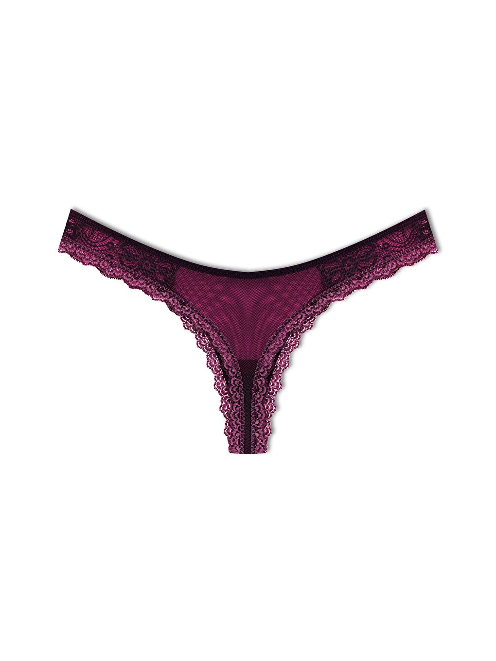 Mor Tül Dantel Tanga Kadın Külot-1