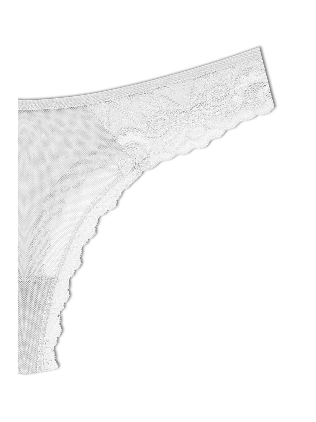 Beyaz Tül Dantel Tanga Kadın Külot-2