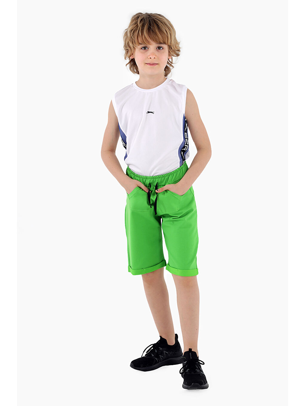 PAGE IN Erkek Çocuk Cepli Sarı Şort