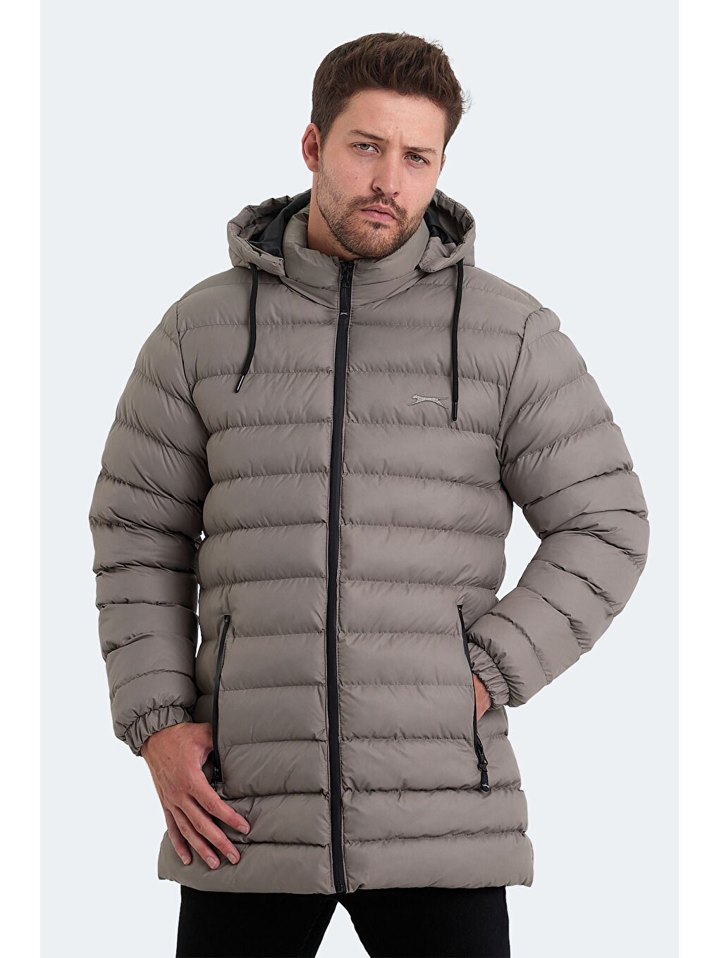 Bej HAIDEE Erkek Şişme Mont   Kaban Taş Gri-2