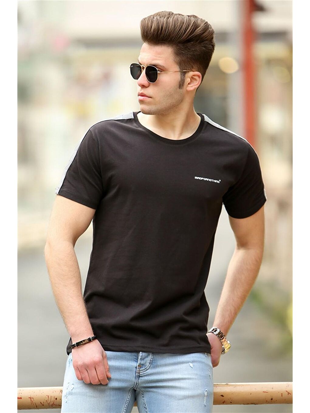 Basic Siyah Erkek Tişört 4513