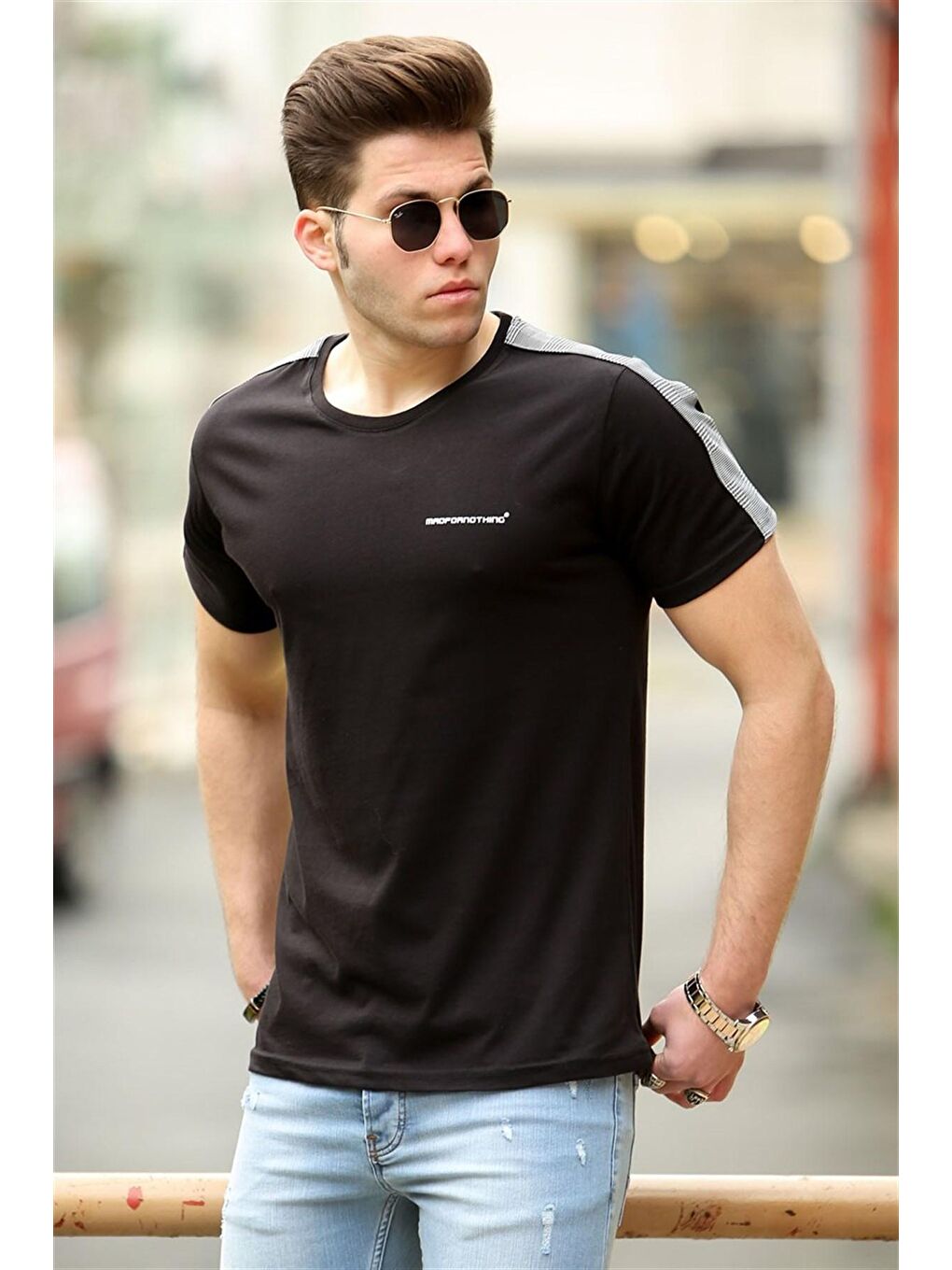 Basic Siyah Erkek Tişört 4513-1