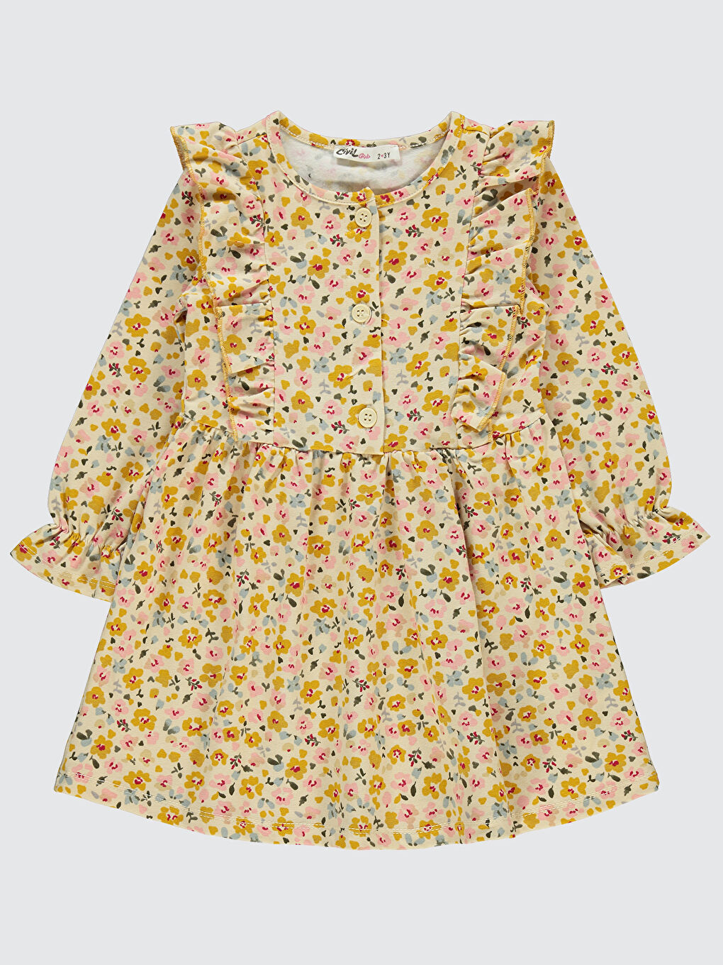 Beyaz Girls Kız Çocuk Elbise 2-5 Yaş Tebeşir