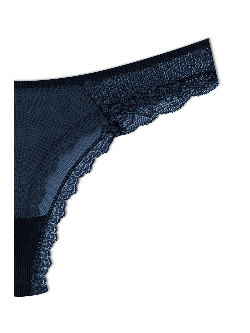 Lacivert Tül Dantel Tanga Kadın Külot-2
