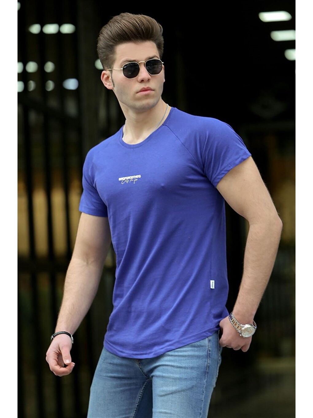Mavi Basic Saks Erkek %100 Pamuk Tişört 4516-1