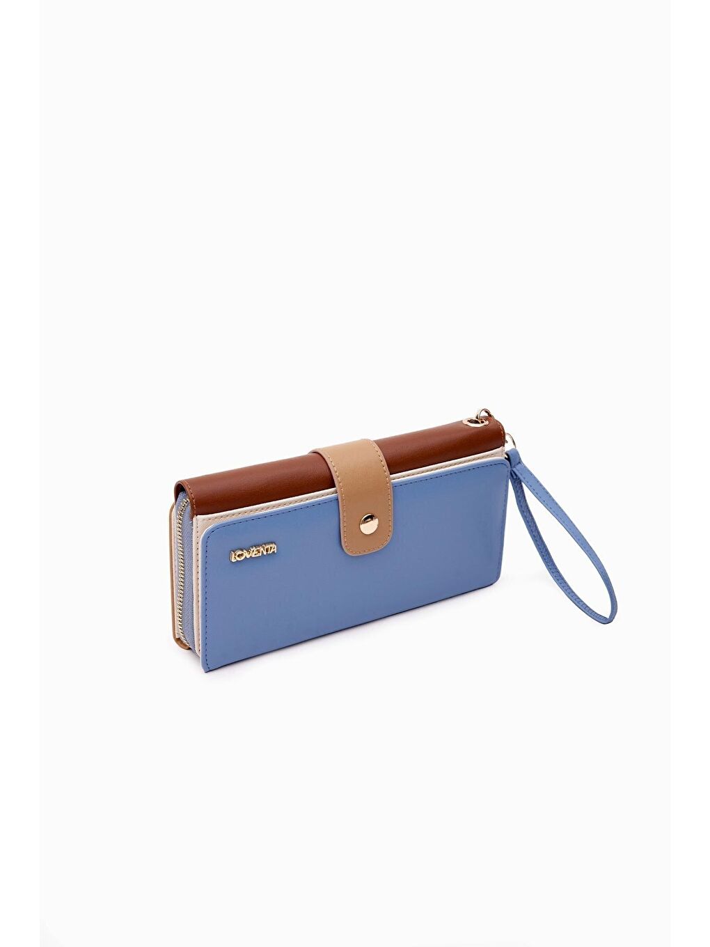 Mavi Büyük Boy Renkli Kadın Cüzdan Ve El Çantası