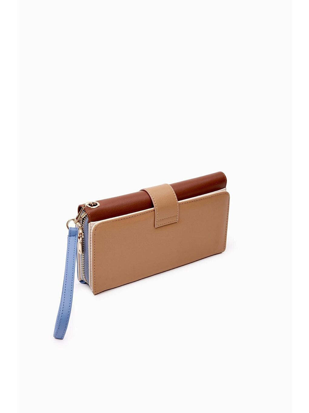 Mavi Büyük Boy Renkli Kadın Cüzdan Ve El Çantası-1