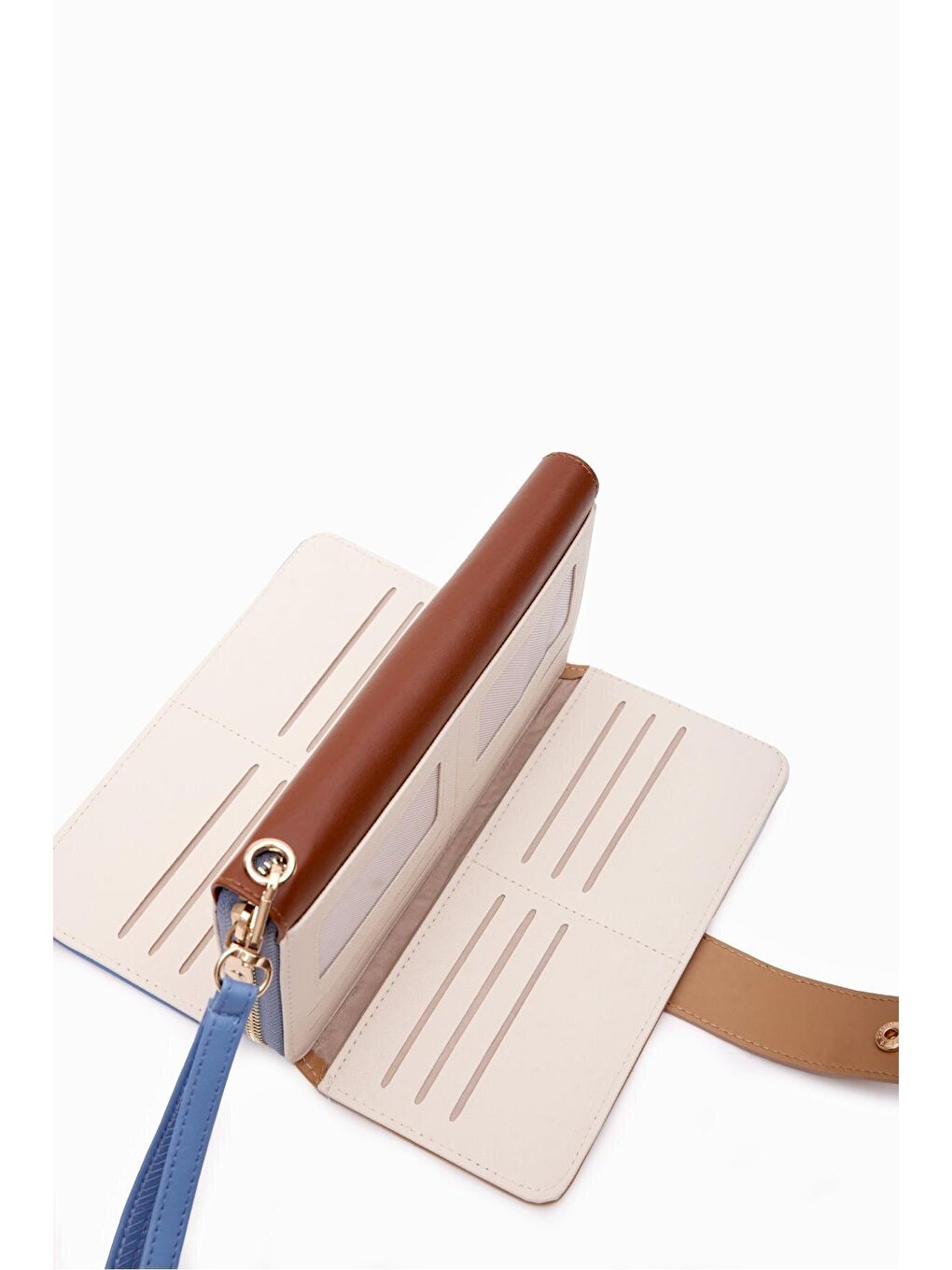 Mavi Büyük Boy Renkli Kadın Cüzdan Ve El Çantası-2