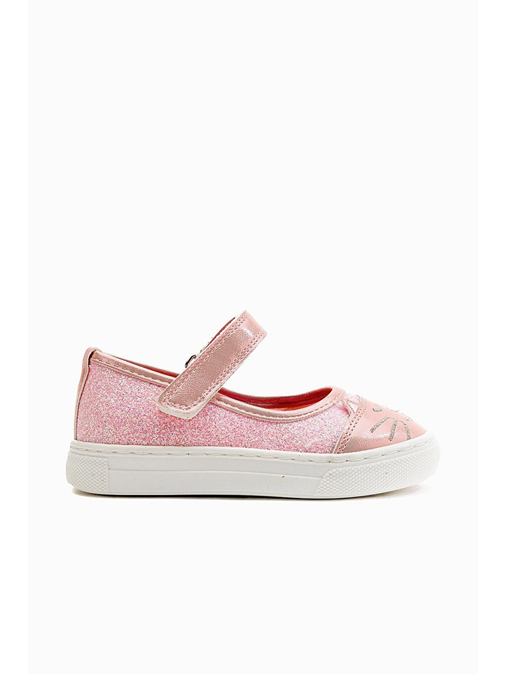 Pembe Kız Çocuk Pudra Kedili Günlük Babet-4