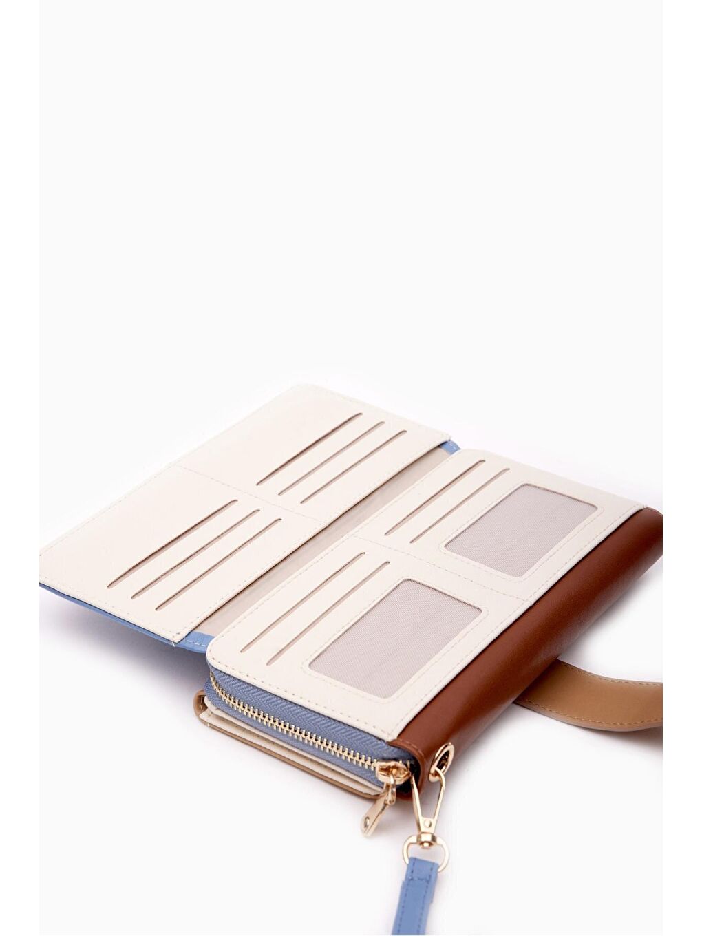 Mavi Büyük Boy Renkli Kadın Cüzdan Ve El Çantası-3