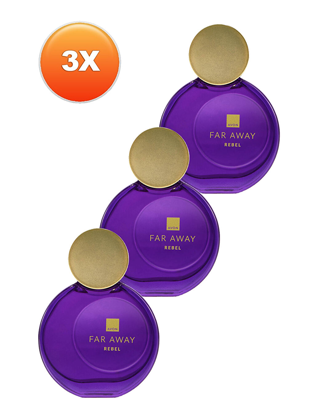 AVON Far Away Rebel Kadın Parfüm Edp 50 Ml. Üçlü Set - 1