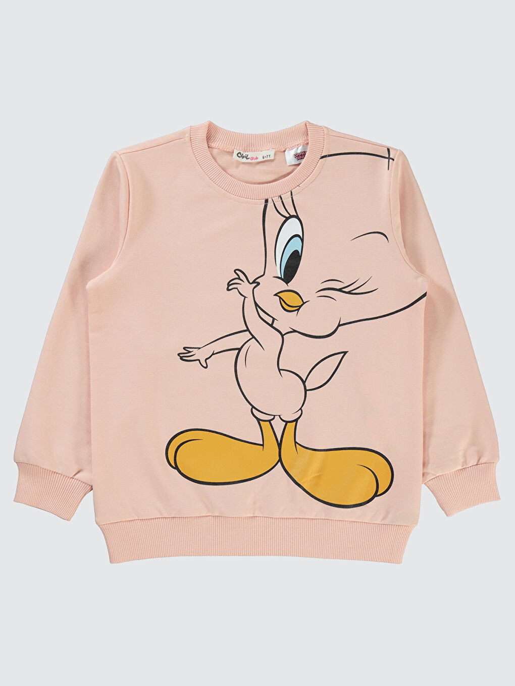 Tweety Kız Çocuk Sweatshirt 6-9 Yaş Pembe Kil