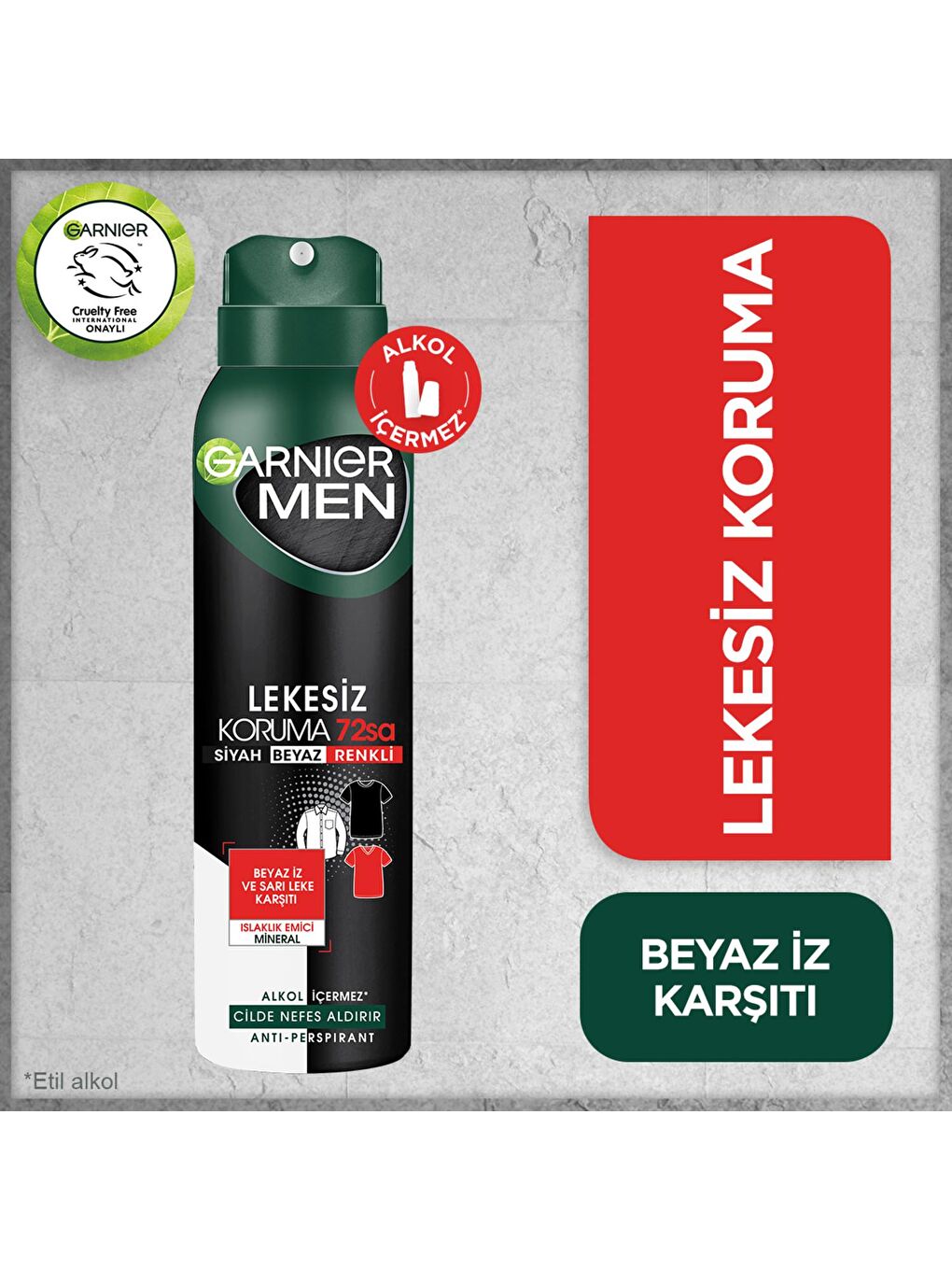 GARNIER Şeffaf Men Lekesiz Koruma Sprey Deodorant