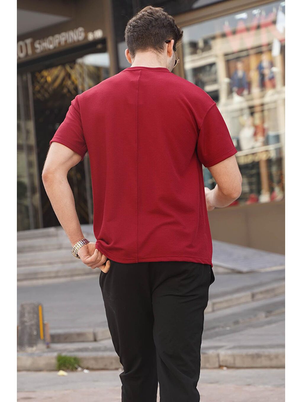 Madmext Bordo Regular Fit Basic Erkek Tişört 6099 - 1