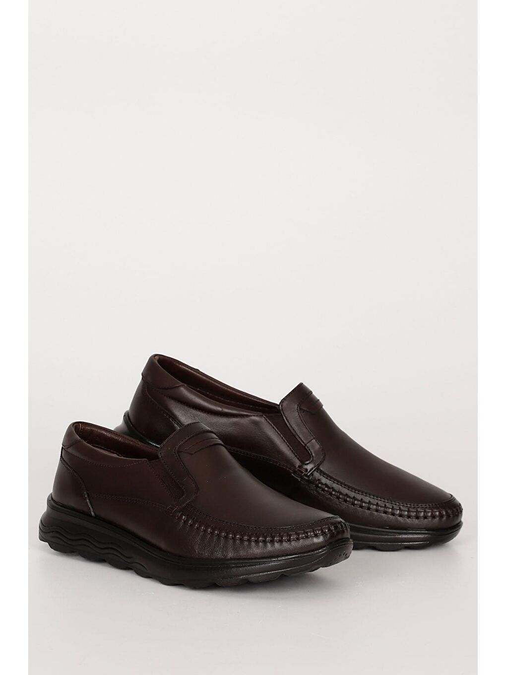 Kahverengi KAHVERENGİ  Hakiki Deri Yuvarlak Burun Günlük Erkek Ayakkabı 42257