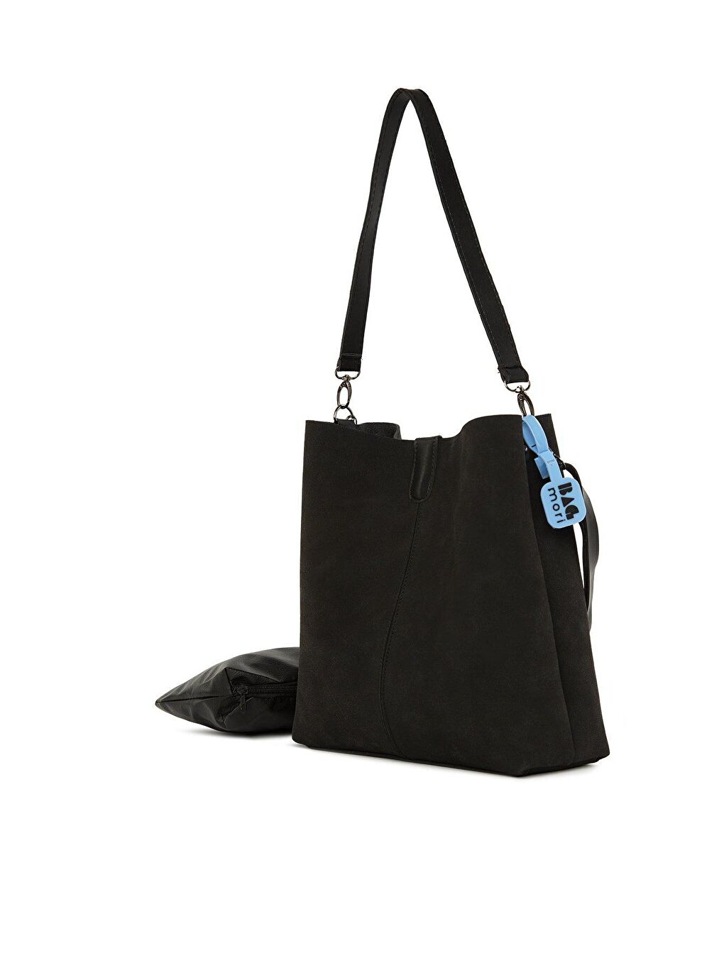 Siyah Biritli Mıknatıslı Nubuk Çanta-1