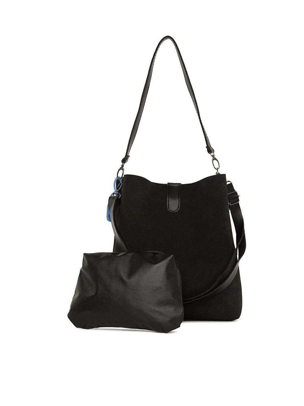 Siyah Biritli Mıknatıslı Nubuk Çanta-2