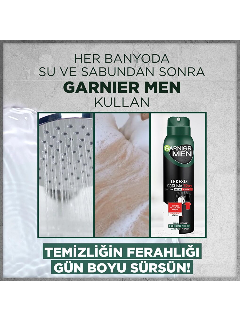 GARNIER Şeffaf Men Lekesiz Koruma Sprey Deodorant - 5