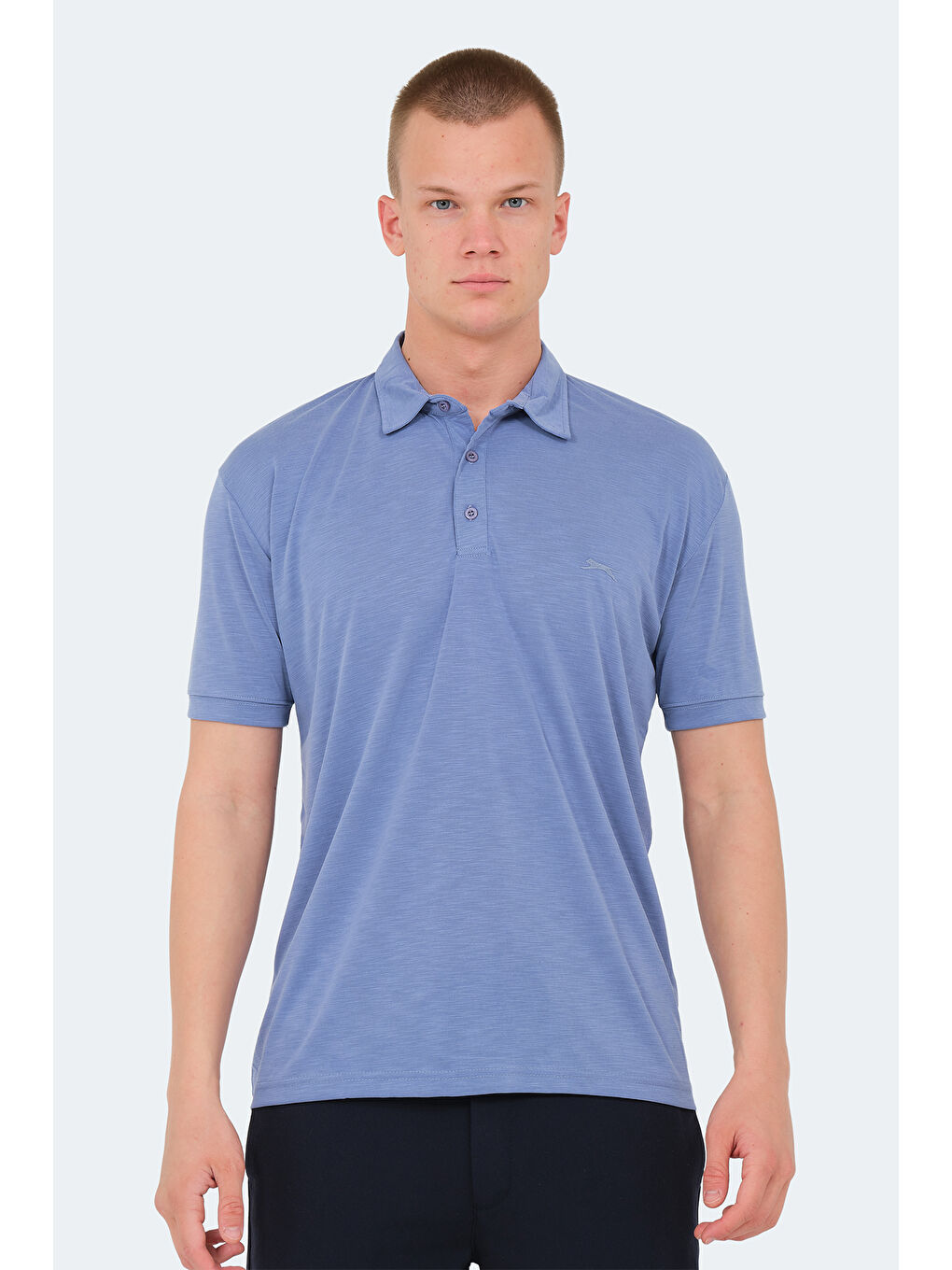 Mor Polo Yaka Kısa Kollu Erkek Tişört