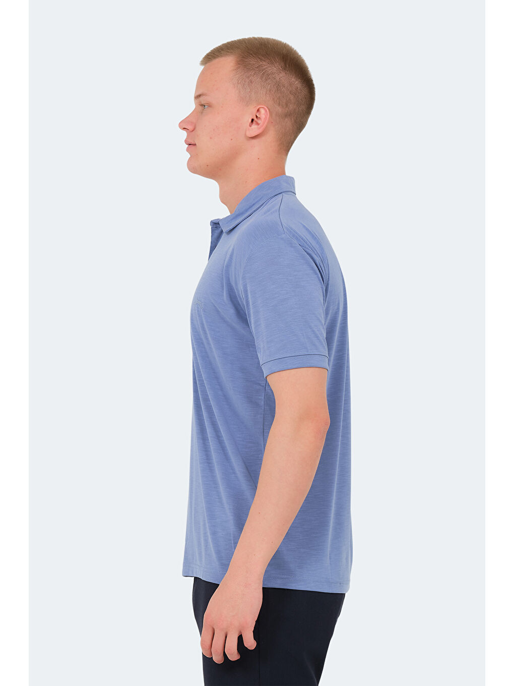 Mor Polo Yaka Kısa Kollu Erkek Tişört-2