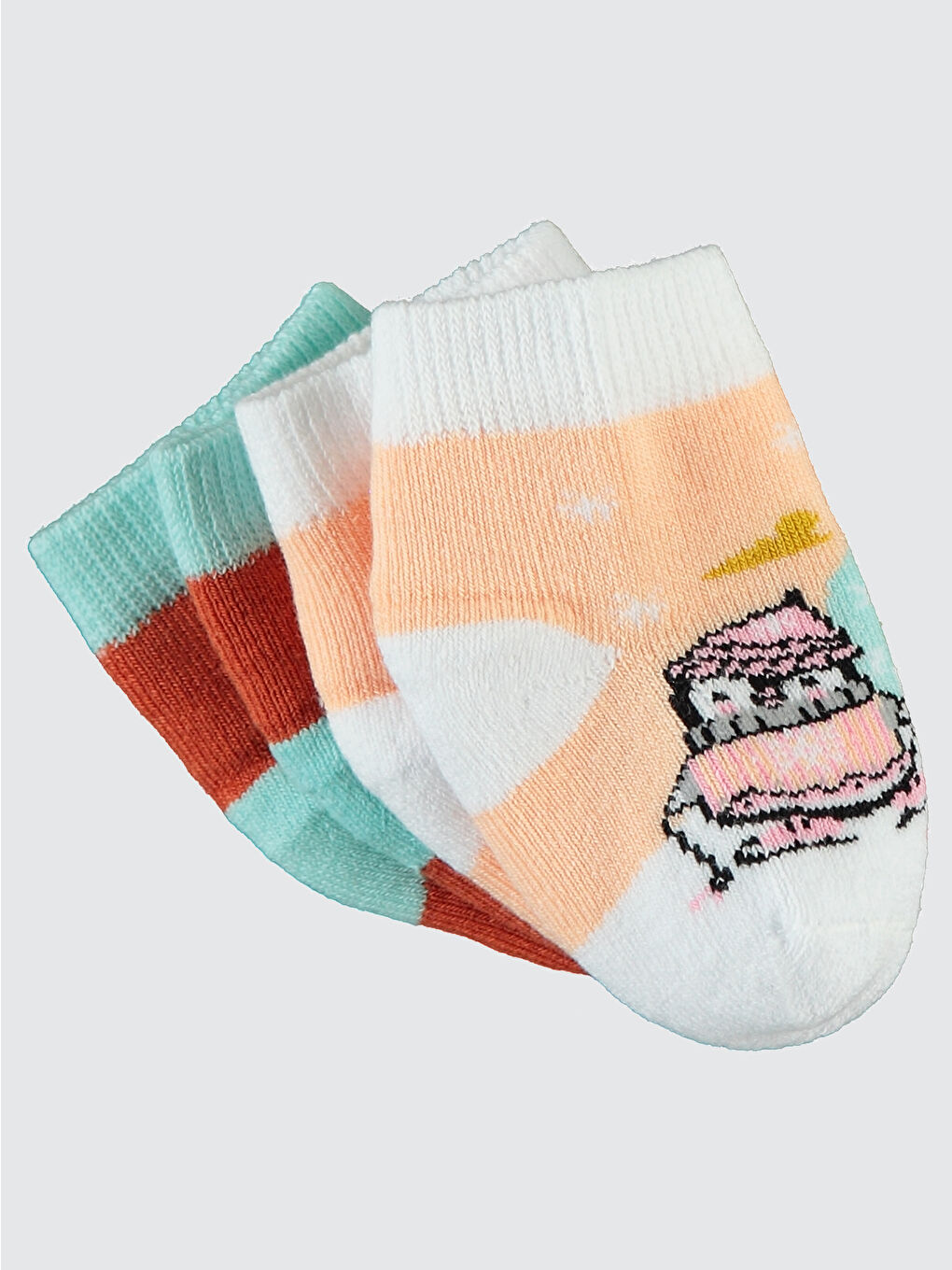 Baby Kız Bebek 2'li Havlu Çorap 0-24 Ay Beyaz-1