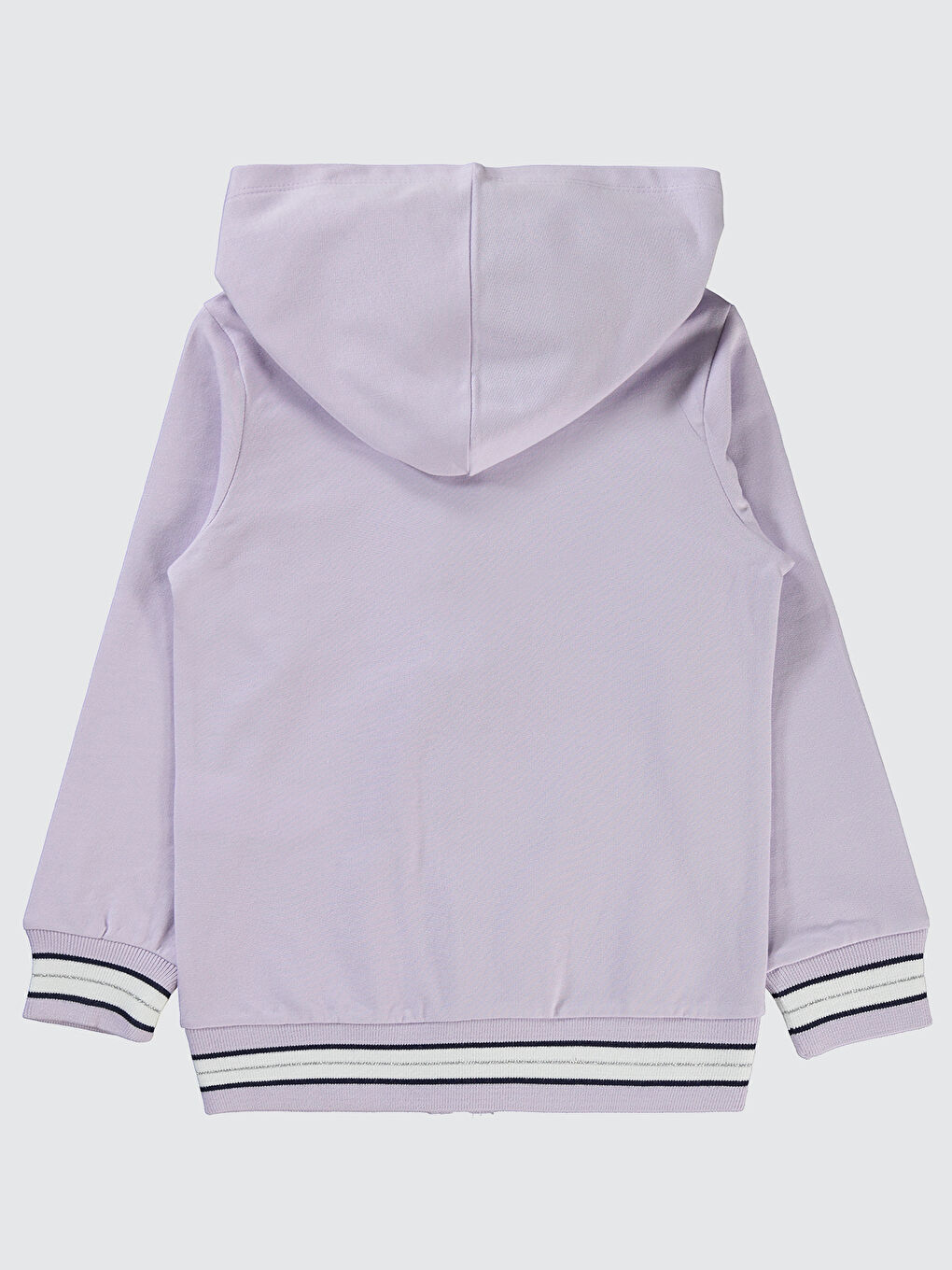 Mor Kız Çocuk Fermuarlı Sweatshirt  6-9 Yaş Nazik Lavanta-1