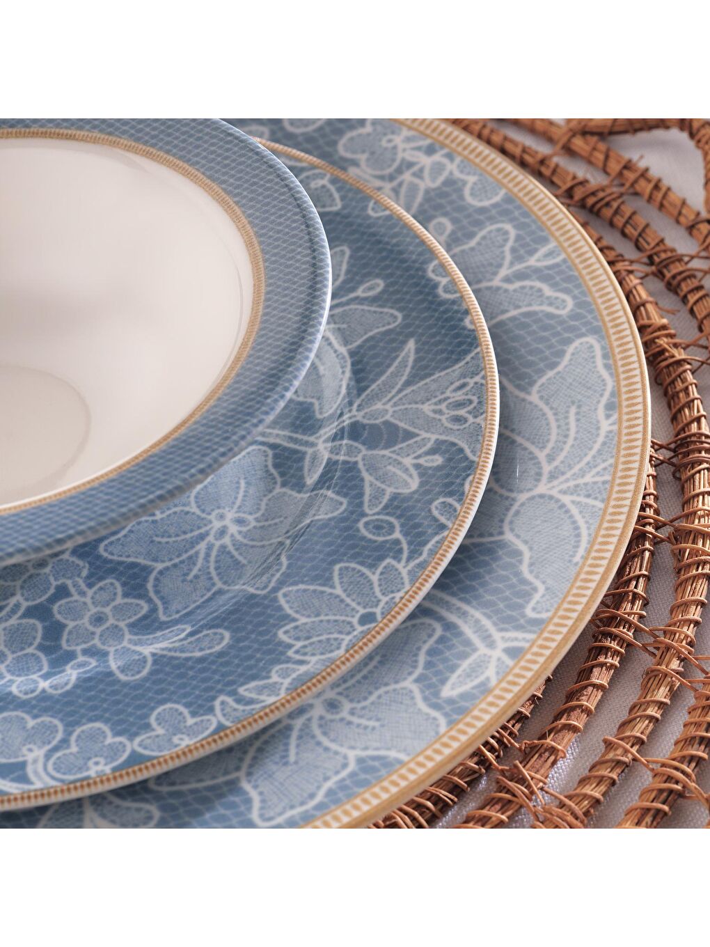 Volte Yemek Takımı 55 Parça-Mavi-7