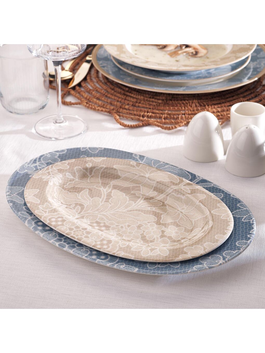 Volte Yemek Takımı 55 Parça-Mavi-8