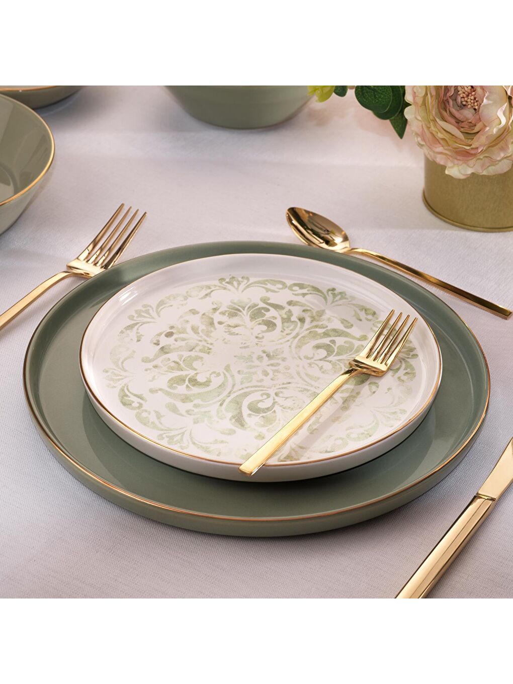 Martha Seramik Yemek Takımı Yeşil 38 Parça-7