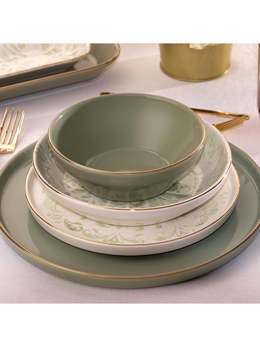 Martha Seramik Yemek Takımı Yeşil 38 Parça-8