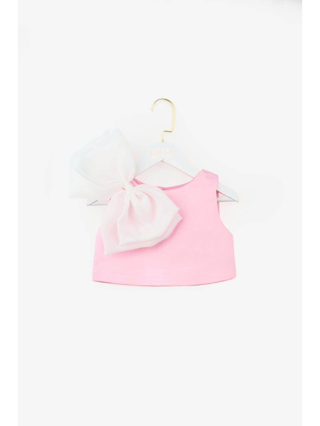 Fuşya Organze Fiyonklu Kız Çocuk İkili Takım - Gale-5