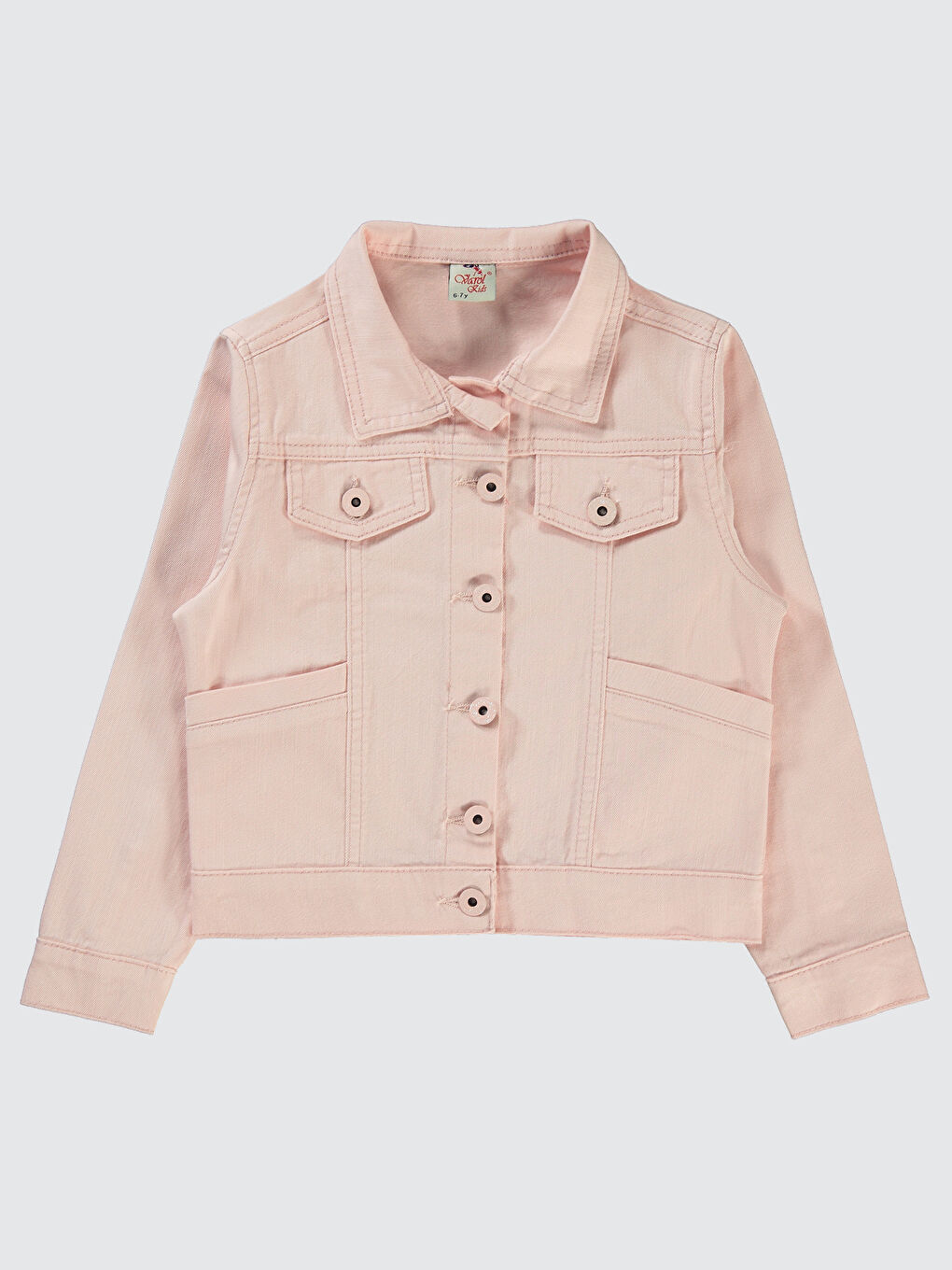 Pembe Kız Çocuk Ceket 6-9 Yaş Pudra