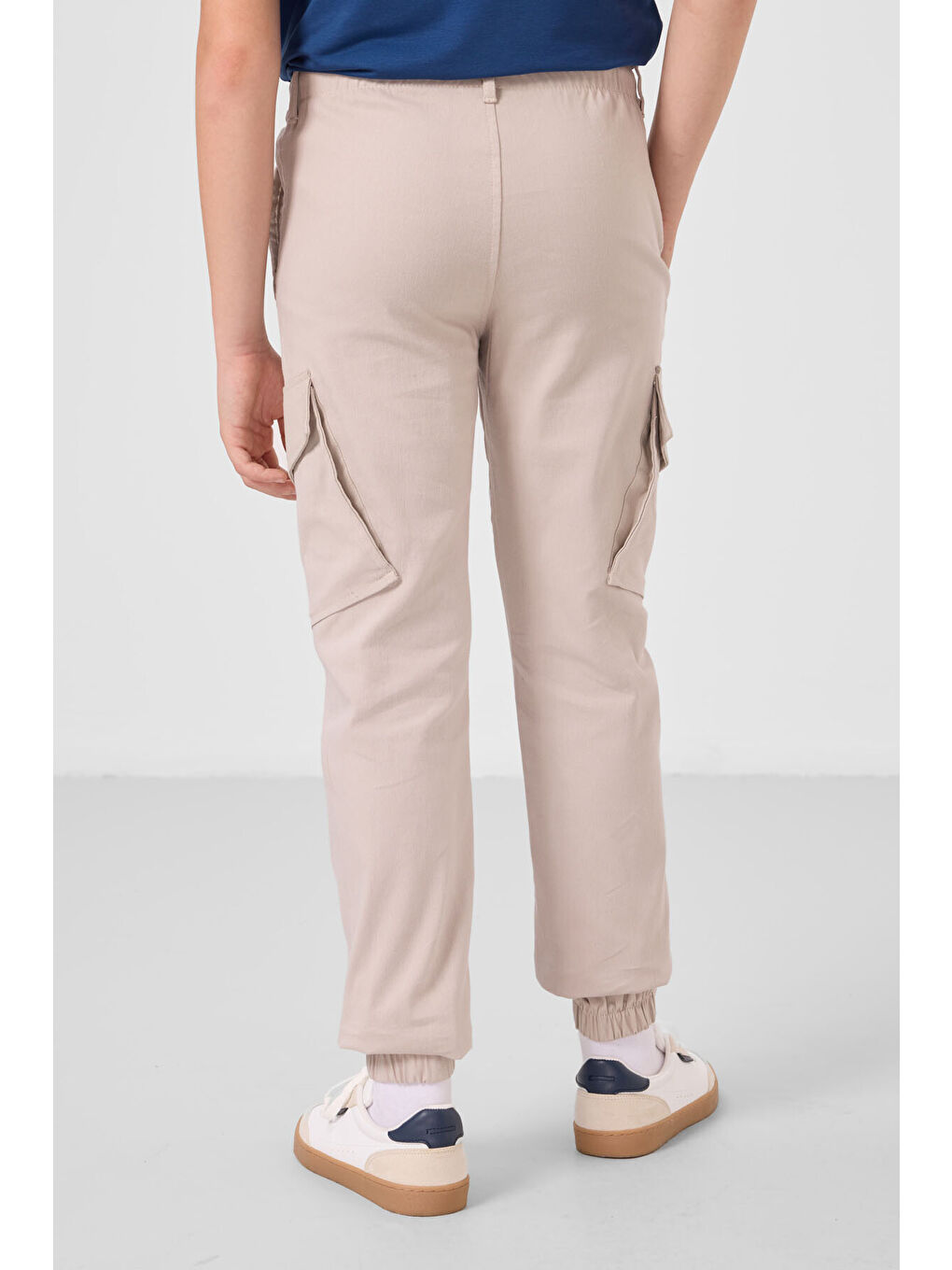 Bej Taş Standart Fit Dokuma Hafif Esnek Chino Erkek Çocuk Pantolon - 11271-4