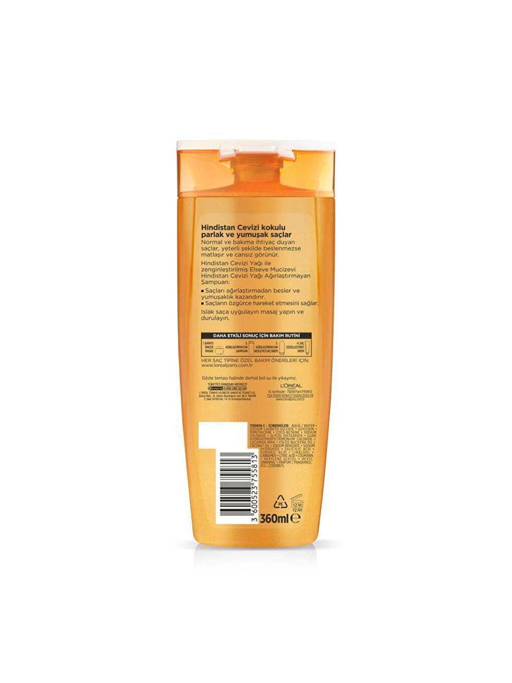 Mucizevi Hindistan Cevizi Yağı Ağırlaştırmayan Besleyici Şampuan (360 ml)-2