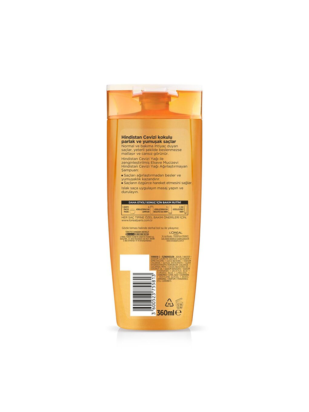 Mucizevi Hindistan Cevizi Yağı Ağırlaştırmayan Besleyici Şampuan (360 ml)-3