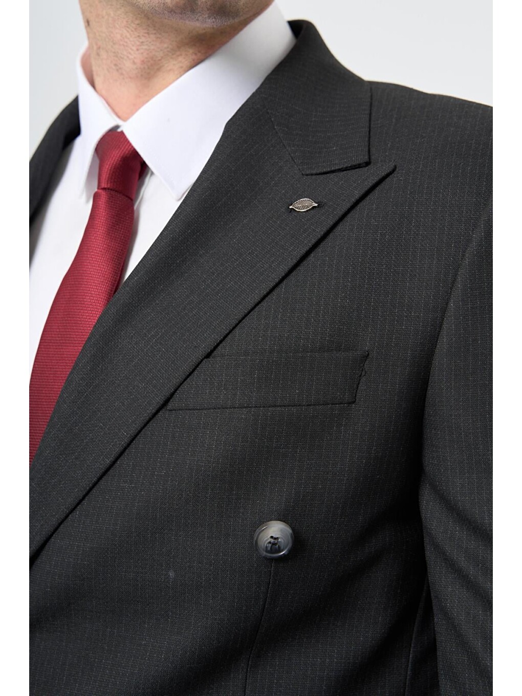 Siyah Bez Ayağı Kılıç Yaka Tam Astar Esnek 6 Drop Slim Fit Classic Takım Elbise 1001245173-3