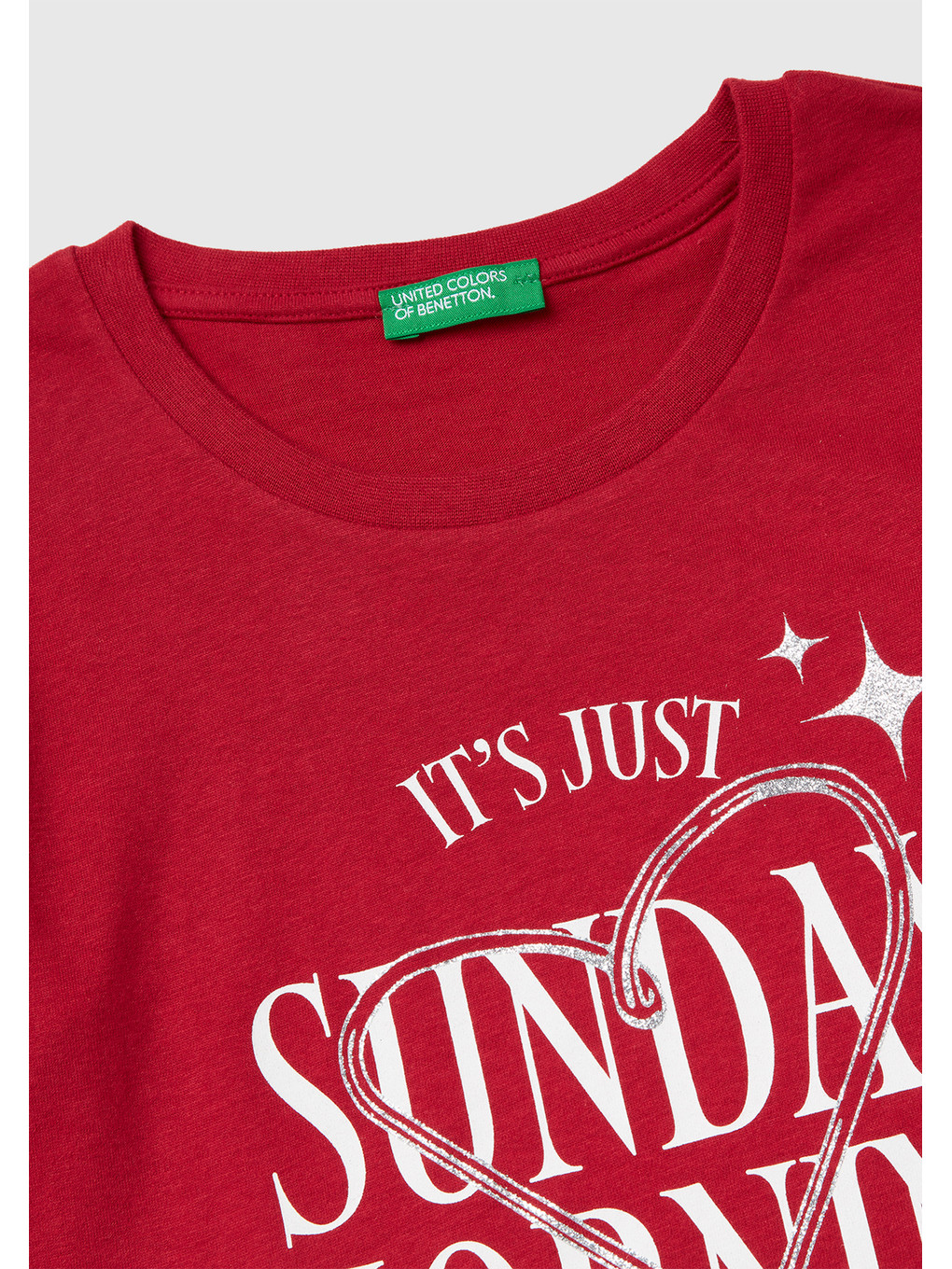 Kız Çocuk Bordo Önü Simli Baskılı Jarse Uzun Kollu T-shirt-2