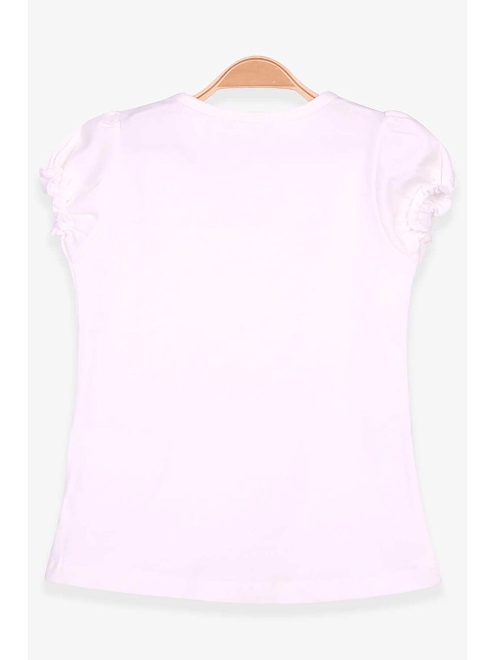 Kız Çocuk Tişört Güpürlü Kolları Lastikli Ekru (3-6 Yaş)-1